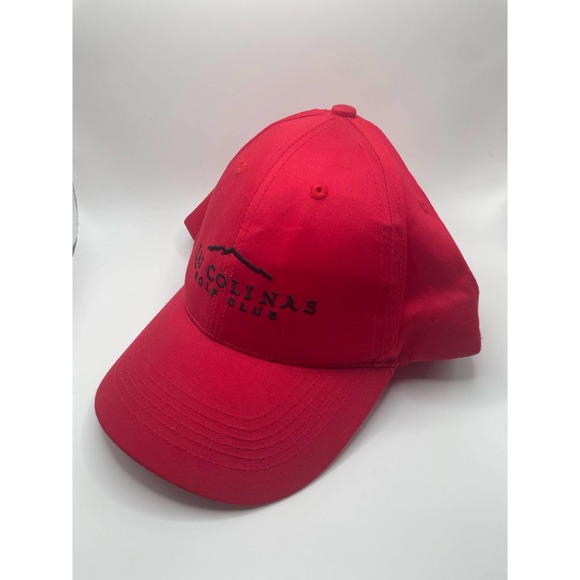 Las Colinas Men's Golf Club Hat Red Strapback Velcro Cap Adjustable One Size - Picture 2 of 5
